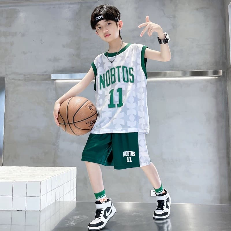 2025 summer new big boys quick-drying sports suit two-piece fashion trend