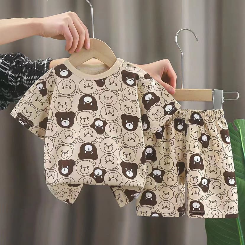 Trendy Children's Short-sleeved suit Boys' Super Cute Baby Summer Children's Wear Girls' Shorts Baby Clothes Summer Wear