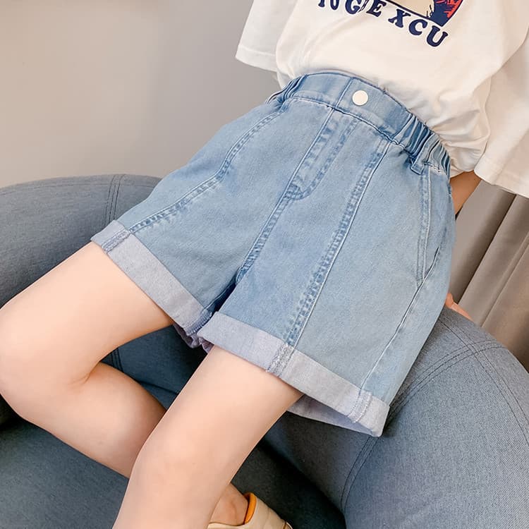 Girls' Summer Shorts 2025 New Style Girls' Thin Summer Hot Pants for Middle School Students Children's Denim Shorts
