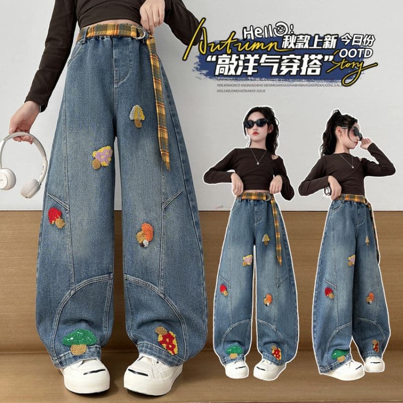 High-Quality Original Large Quantity in Stock Western-Style Embroidered Mushroom Scimitar Pants