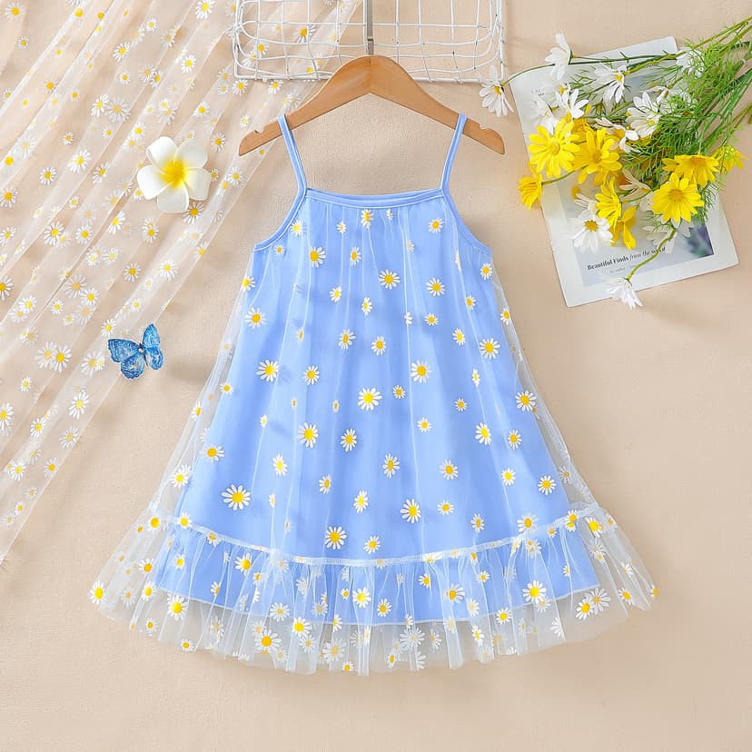 Girls' Dress Summer 2026 New Style Princess Style Forest Style Small Ruffle Mesh Dress Little Girl Super Fairy Suspender Dress