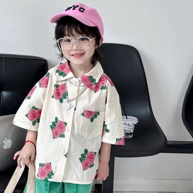 2026 New Style Little Boy Summer Tops, Boys' Summer Short-Sleeved Shirts, Stylish Children's Breathable Thin Shirts, Trendy