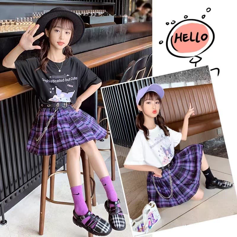 Foreign Trade Suit Girl's Suit Summer Western Style Summer College Style jk Uniform Skirt Children's Internet-famous Big Boy's Two-piece Suit