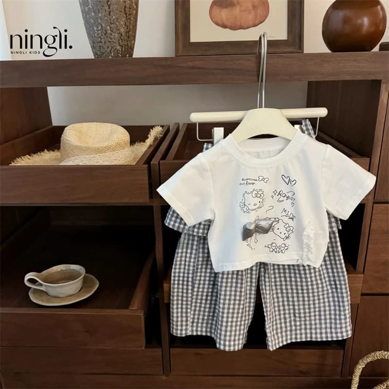 [Lemon] Stay! Kindergarten Artifact Baby Girl Cute KT Bow Fart Curtain Prellis Trendy Three-Piece Set