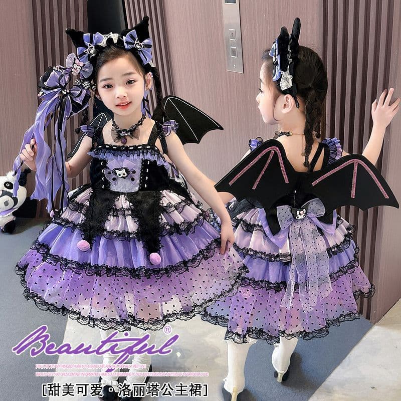 Children's Kuromi Princess Dress Summer Dress 2025 New Girls Tutu Dress Birthday Dress Lolita Dress