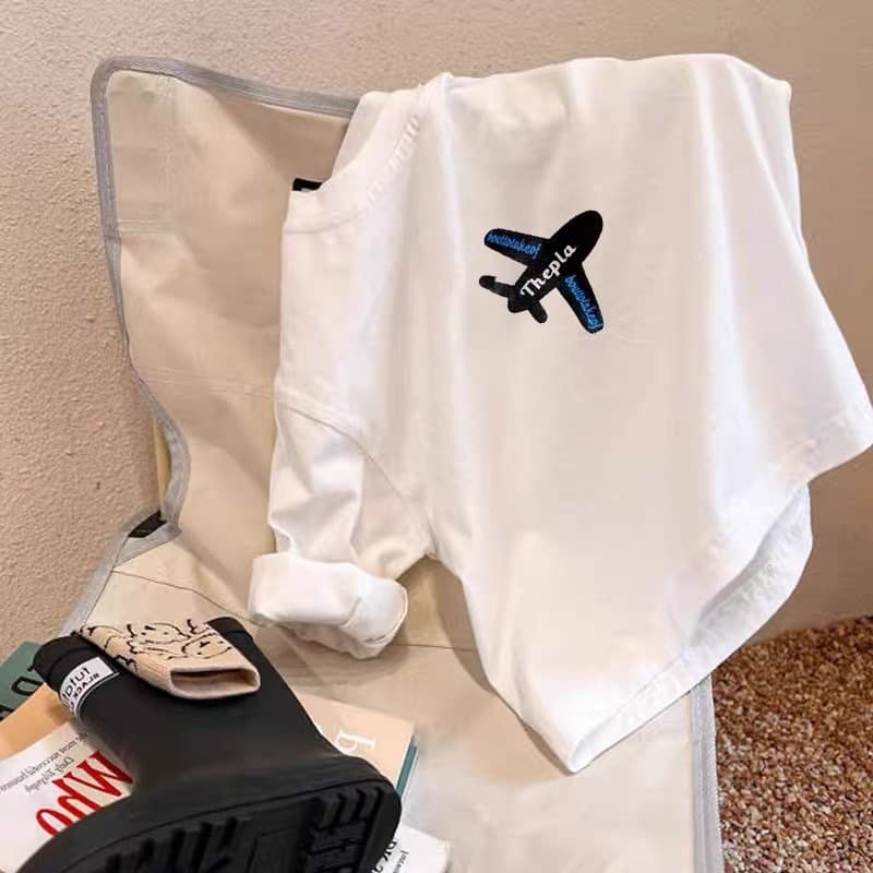 White Cotton Long-Sleeved T-Shirt Kidsren's 2025 New Spring & Fall Clothing for Boys and Girls Simple Inner Layering Shirt Kidsren's Clothing