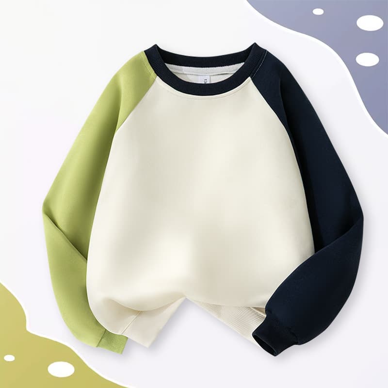 Boys' Raglan Sleeve Sweatshirt, Soft and Comfortable Long-Sleeve Children's Clothing, New Spring and Autumn Round Neck Pullover Top