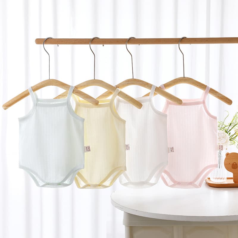 Baby's Sling Bag Fart Clothes Pure Cotton Summer Thin Men's and Women's Treasure Sleeveless One-piece Clothes Princess Summer Triangle Ha-ha Clothes