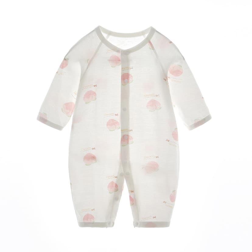 Baby Summer Air-conditioning Clothing Jompsuit Summer Clothing for Boys and Babies and Women Harper Newborn Children's Pure Cotton Pajamas Thin Long Sleeve