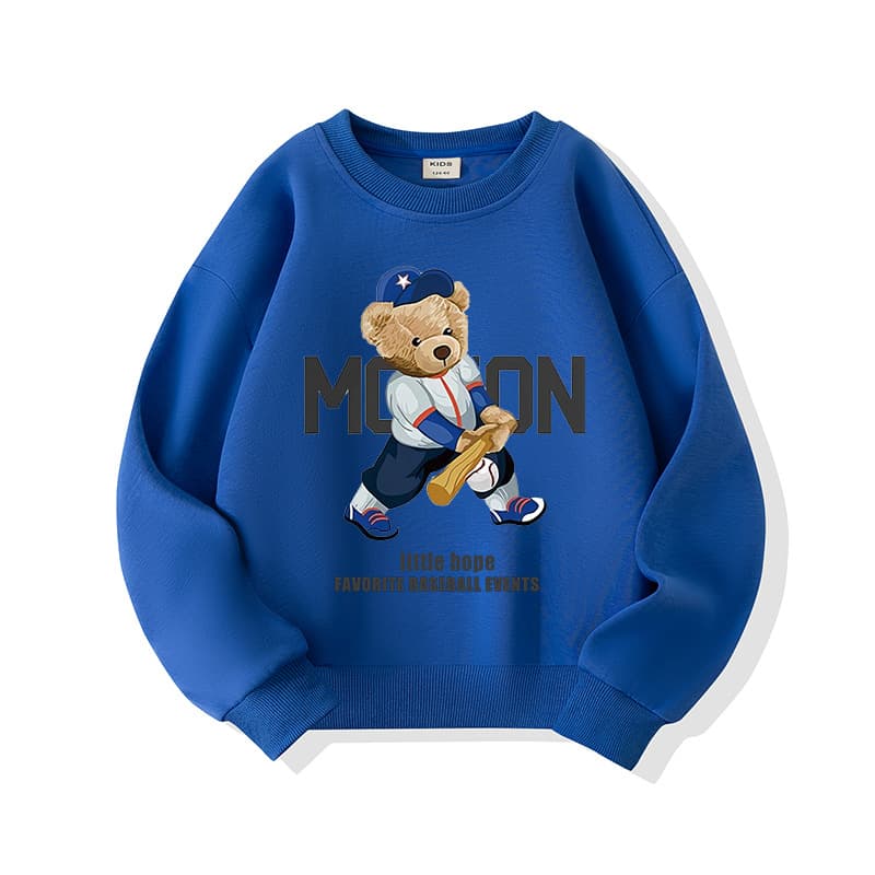 Boys' Pullover Sweatshirt Spring and Autumn 2026 New Trendy Brand Children's Round Neck Clothing with Bear Print Versatile Top