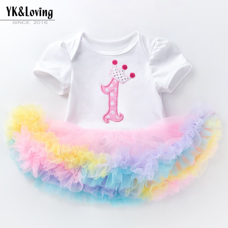 Cross-Border Factory Direct Sales Four-Season Baby Girl Holiday Clothes Short-Sleeved Colorful Gauze Dress Baby Doll Clothes Party Clothes