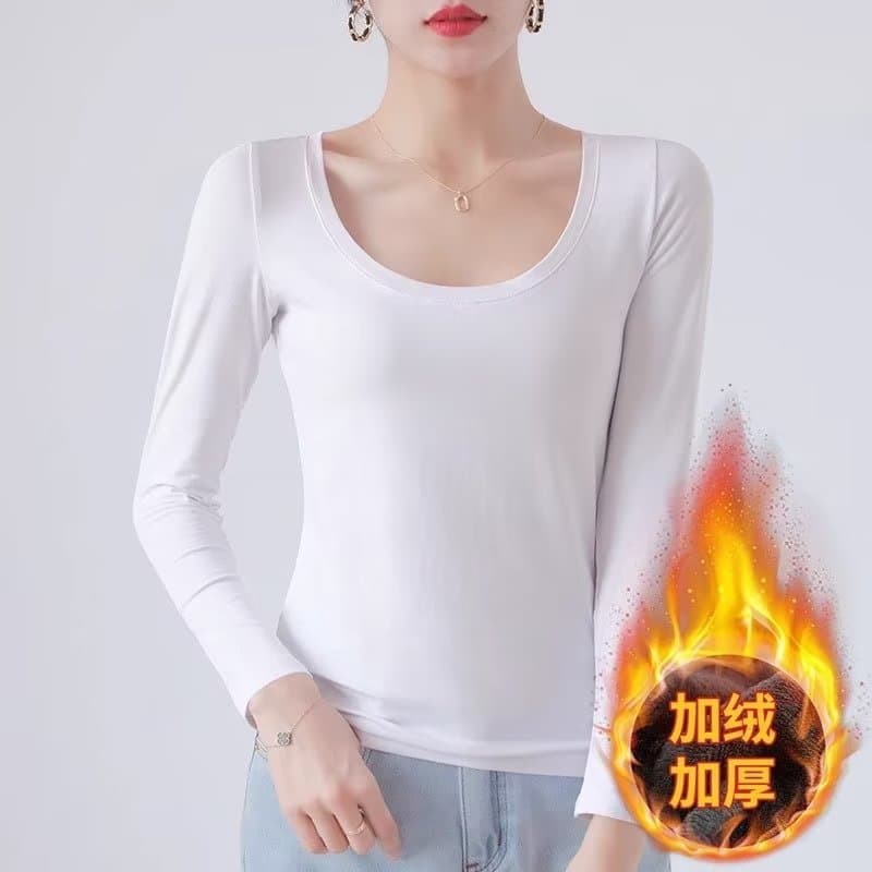 Women's Base Layer Shirt 2025 Winter Slim Fit Outerwear Inner Wear Thermal Underwear Plus Size Fleece Thickened Long Sleeve Wholesale