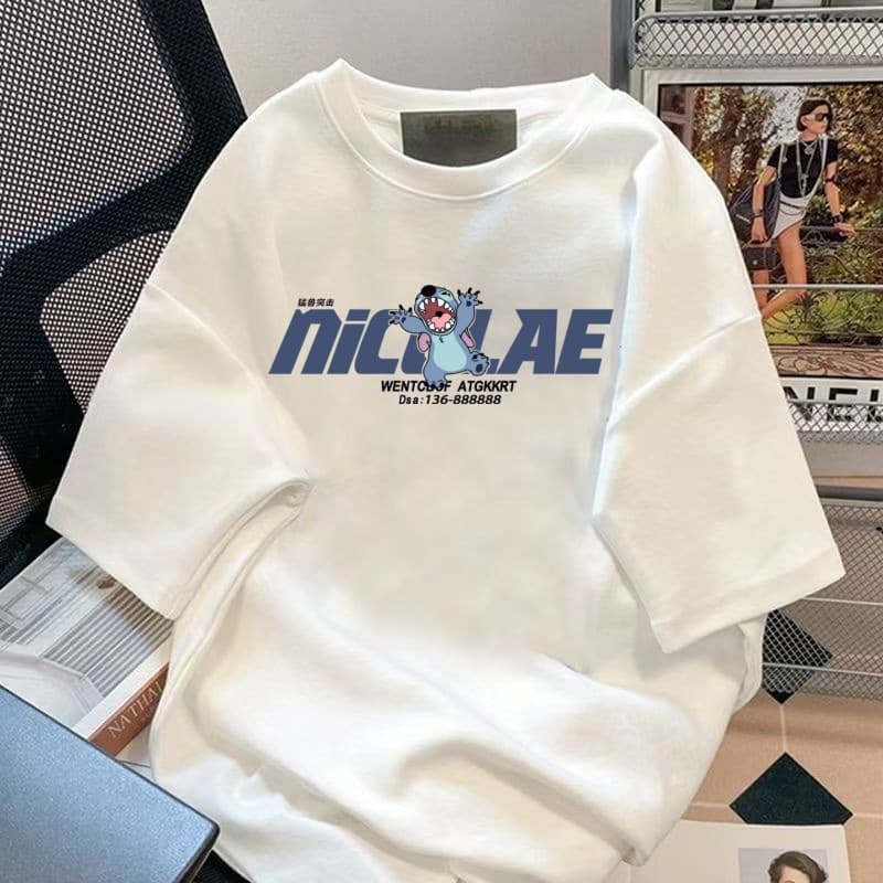 Short-sleeved T-shirt Men's Summer New Casual Trendy Brand Loose Ins Simple Korean-style Student Base Shirt Printed Top Clothes