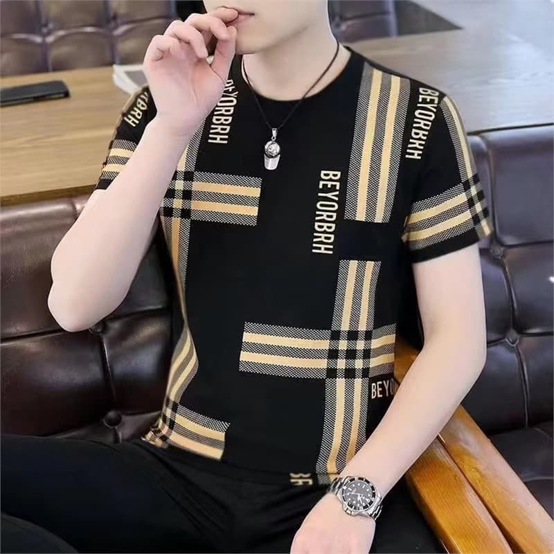 Ice Silk Quick-Drying Short-Sleeved T-Shirt Men's Summer Trendyy Loose Men's Body Shirt Slim Round Neck Half-Sleeved Casual Clothes