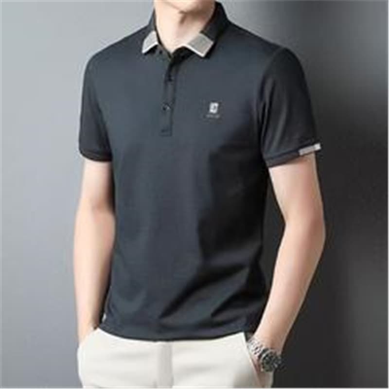 New Men's Short-Sleeved Polo Shirt Summer Accessible Luxury Business Casual Top Embroidered Lapel Young and Middle-Aged Men's T-Shirt