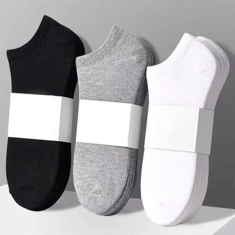 Socks men's short socks spring and summer thin black and white blue solid color cotton socks breathable boat socks men's invisible socks wholesale