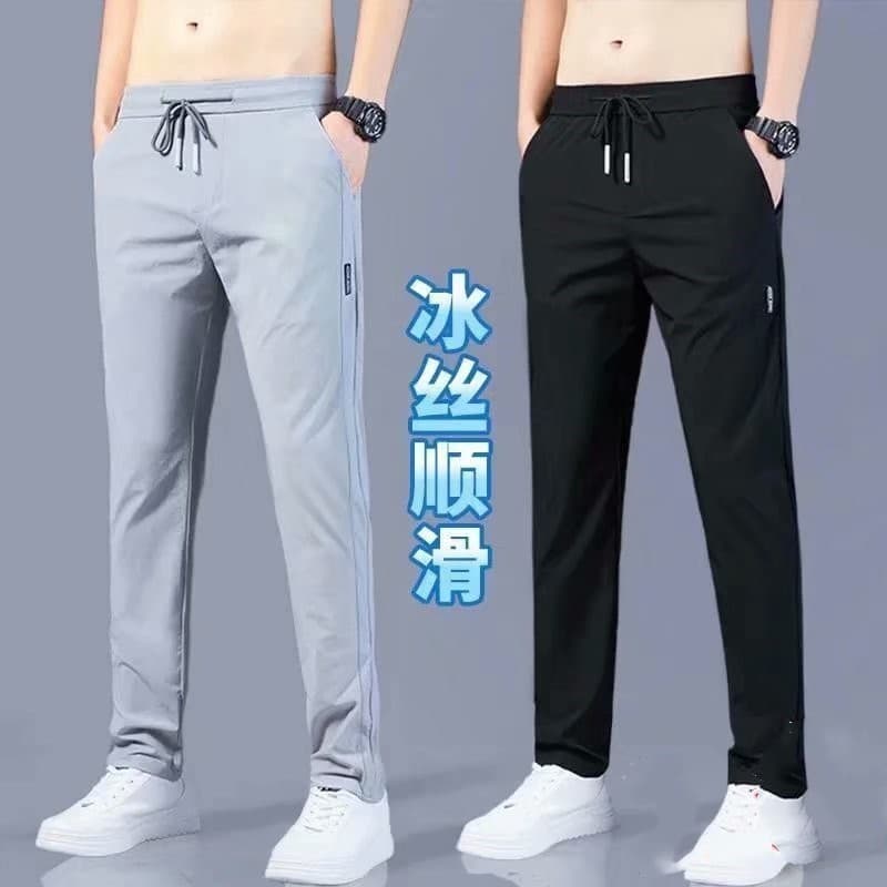 Leitvi Men's Pants Casual Pants Men's Straight Loose Fashionable Summer Ultra-thin Ice Silk Sports Pants