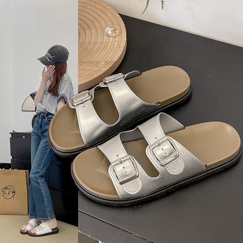 Birkenstock Shoes for Women Cross-Border 2025 New Outer Wear Birkenstock Half Slippers One-Leg Lazy Soft-Soled Sandals for Women Export