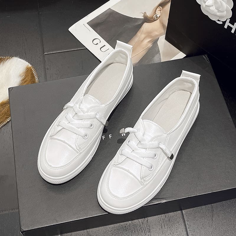 Flat White Shoes 2025 Spring and Summer New Sports Shoes Ultra-Light Casual Korean Style Flat Shoes Women's Shoes