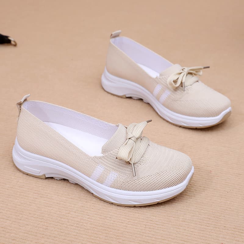 Women's New Fly-woven Surface Breathable Slip-on Lazy Shoes Shallow Mouth Soft-soled Comfortable Lightweight Casual Flat Shoes
