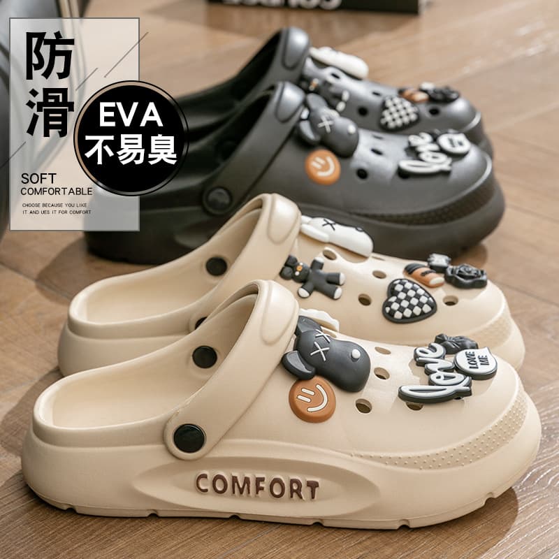 Hole Shoes Men's 2025 New Women's Summer Outer Wear Men's EVA Non-slip Beach Sandals