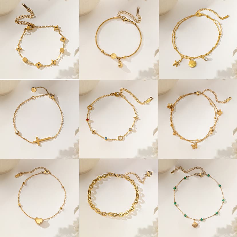 Summer 2026 New Style Light Luxury Niche Girl's High-End 18K Gold Titanium Steel Anklet for Women, Non-Fading Foot Chain Wholesale