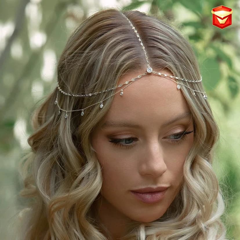 European and American Hot-Selling New Accessible Luxury Bridal Rhinestone Hair Chain Wedding Fashion Bohemian Style Retro Forehead Chain Hair Accessories