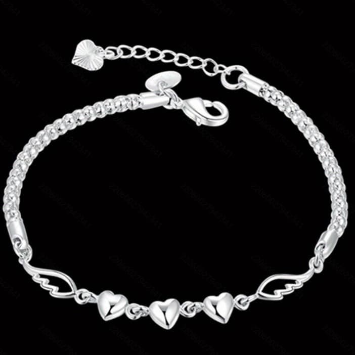 Europe and the United States cross-border new fashion heart love angel wings bracelet foreign trade twist rope chain children