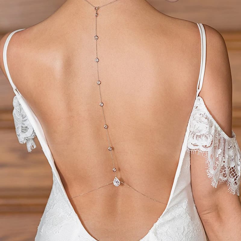 Temu's Popular Banquet Style Gorgeous Accessible Luxury Diamond-Encrusted Water Drop Body Chain Sexy Bridal Wedding Dress Tassel Exaggerated Accessories