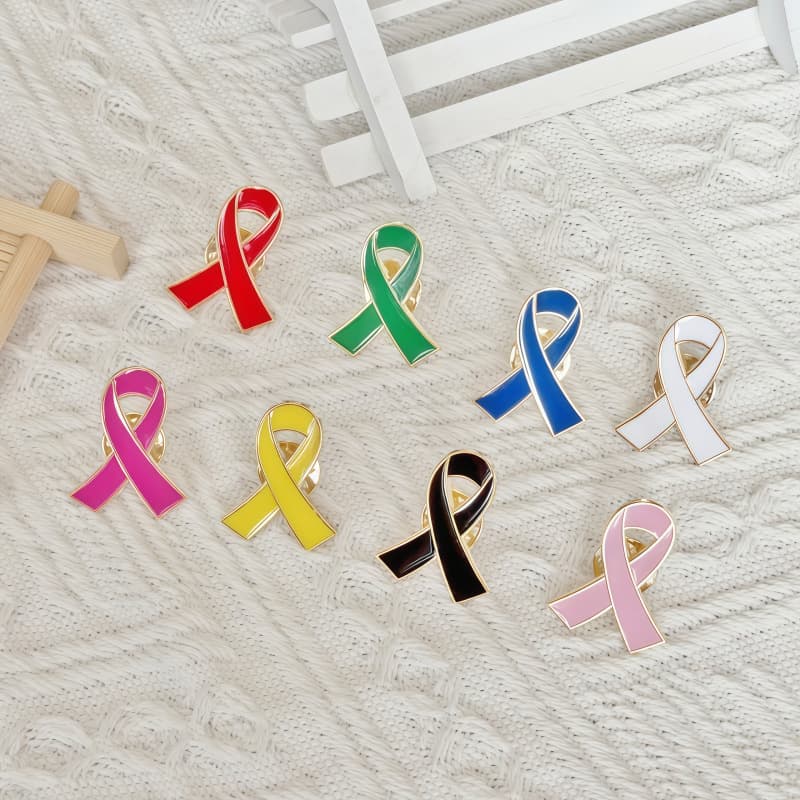 Cross-Border Colorful Bow Brooch Clothing Accessories Promotion Prevention Awareness Badge Oil Dripping Metal Badge Commemorative Medal