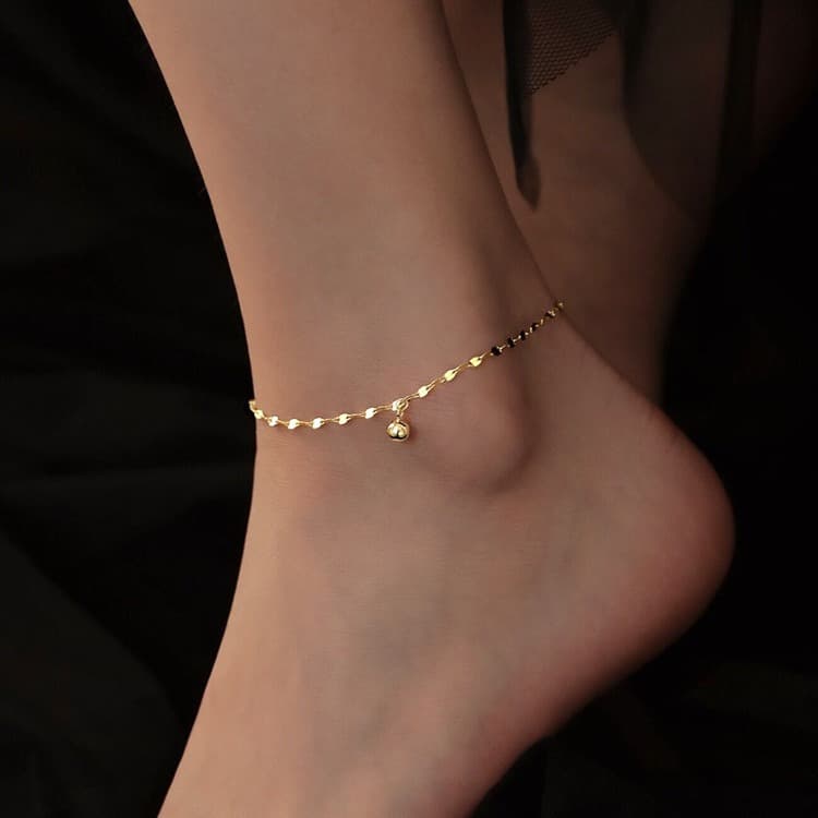Summer lucky beads anklet wholesale light luxury jewelry high-grade round beads anklet simple anklet female anklet niche
