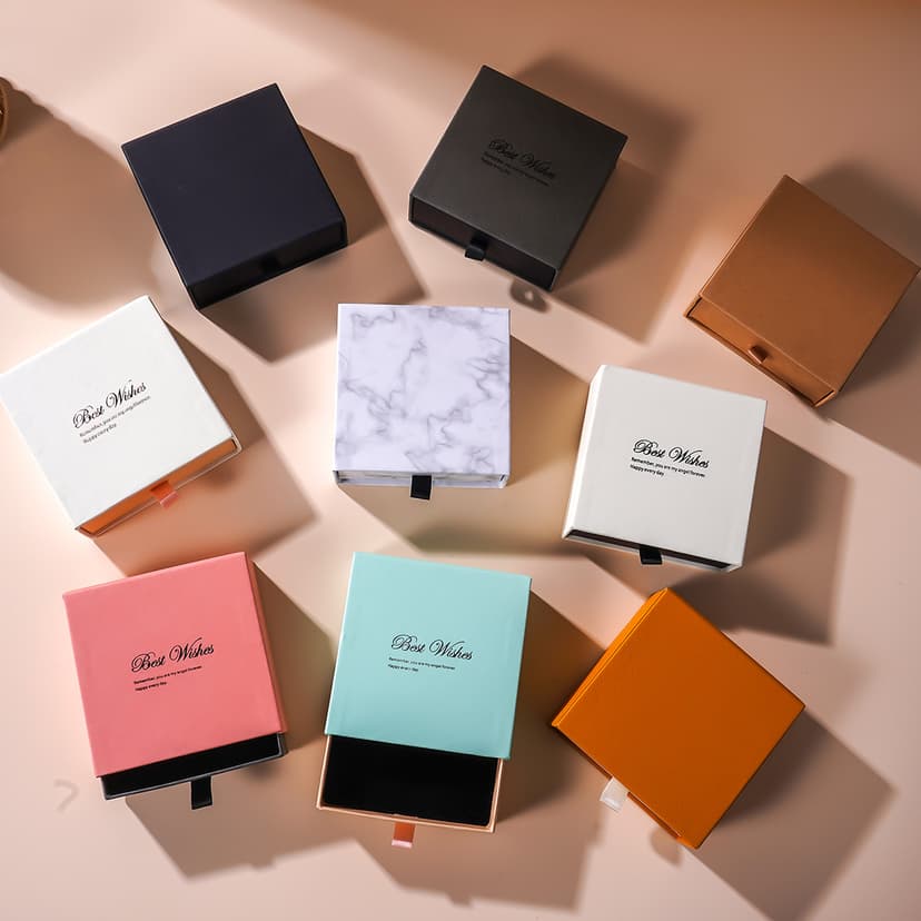 Jewelry Box Jewelry Fine Packaging Box Simple Ins Style Heaven and Earth Cover Necklace Box Ring Box Bracelet Bracelet Box