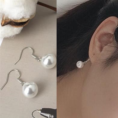 B263 New Korean Style Jewelry Freshwater Pearl Earrings Ear Hooks Pendant Elegant Goddess Matchinging Ear Hooks and Earrings