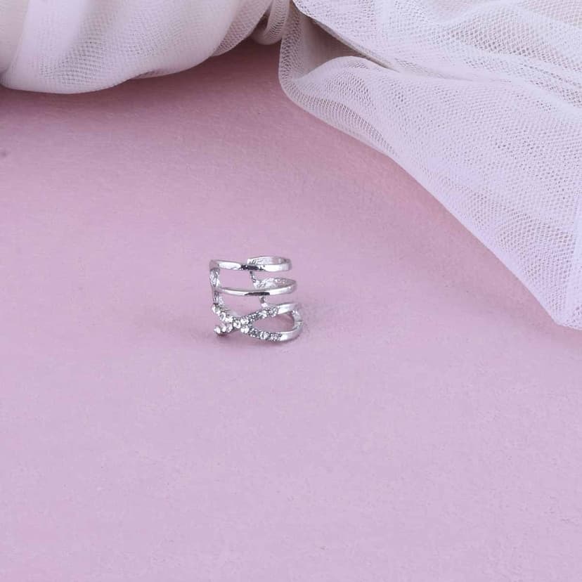 Niemann Ins Double-Layer Line Ear Clip Women's High-End Niche Design Ear Bone Clip Cross Pierced Earrings Gold