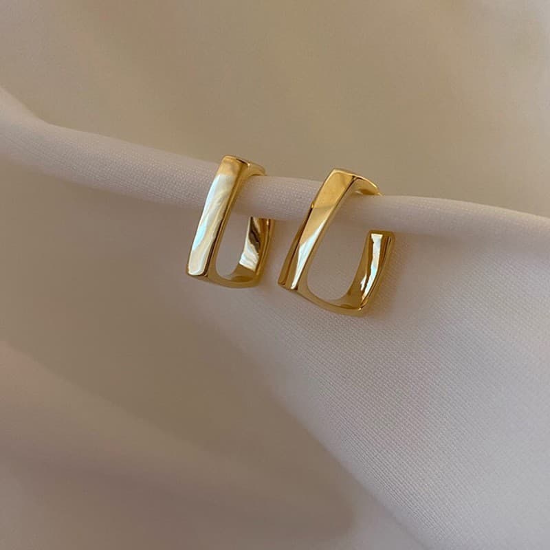 Korean version of the new geometric U-shaped earrings fashion trend simple temperament net red earrings women's earrings wholesale gold