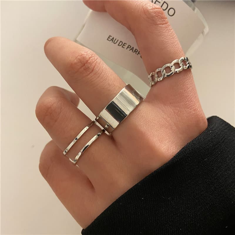 European and American Jewelry Hip-Hop Trendy Personalized Ring Opening Adjustable Joint Ring Cool Style Female High-End Sense
