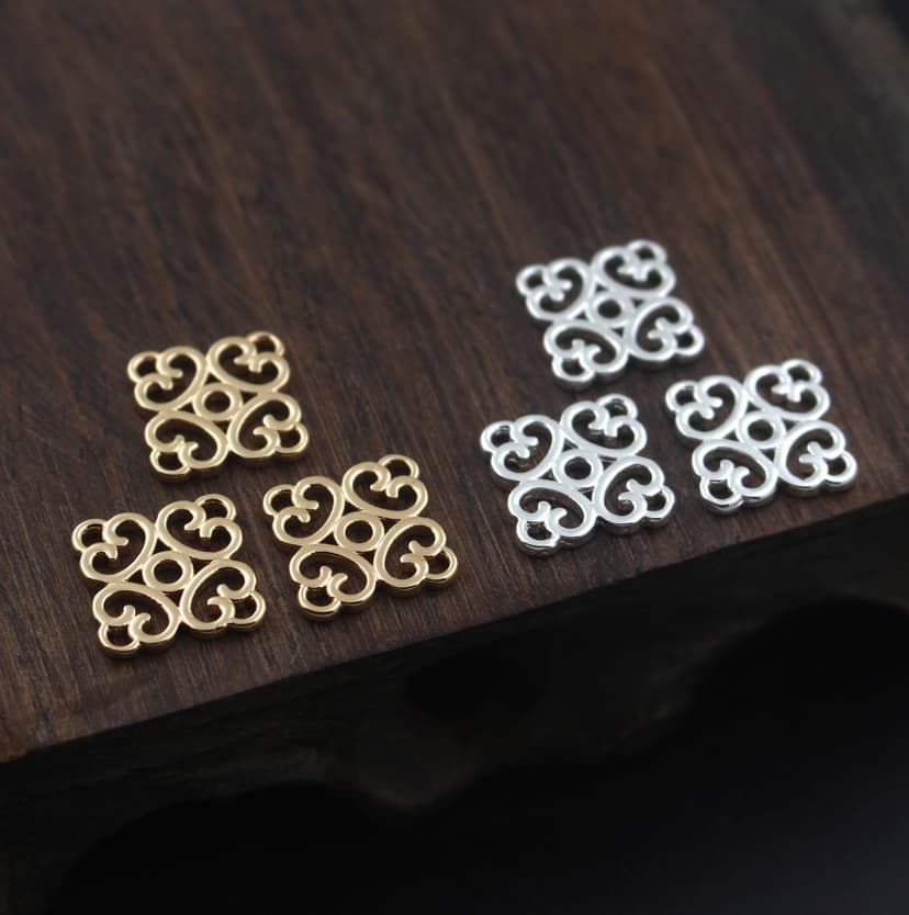 Factory Direct copper jewelry accessories DIY reverse mold copper products earrings necklace bracelet accessories brass hollow wholesale