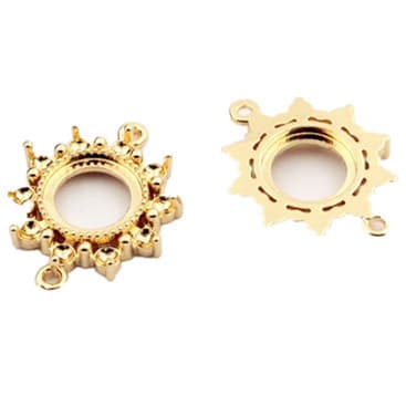 Ancient Style Cast Copper Round Gemstone Pendant Exotic Tassel Hanging Ornament Hairpin Hair Accessory Materials DIY Jewelry