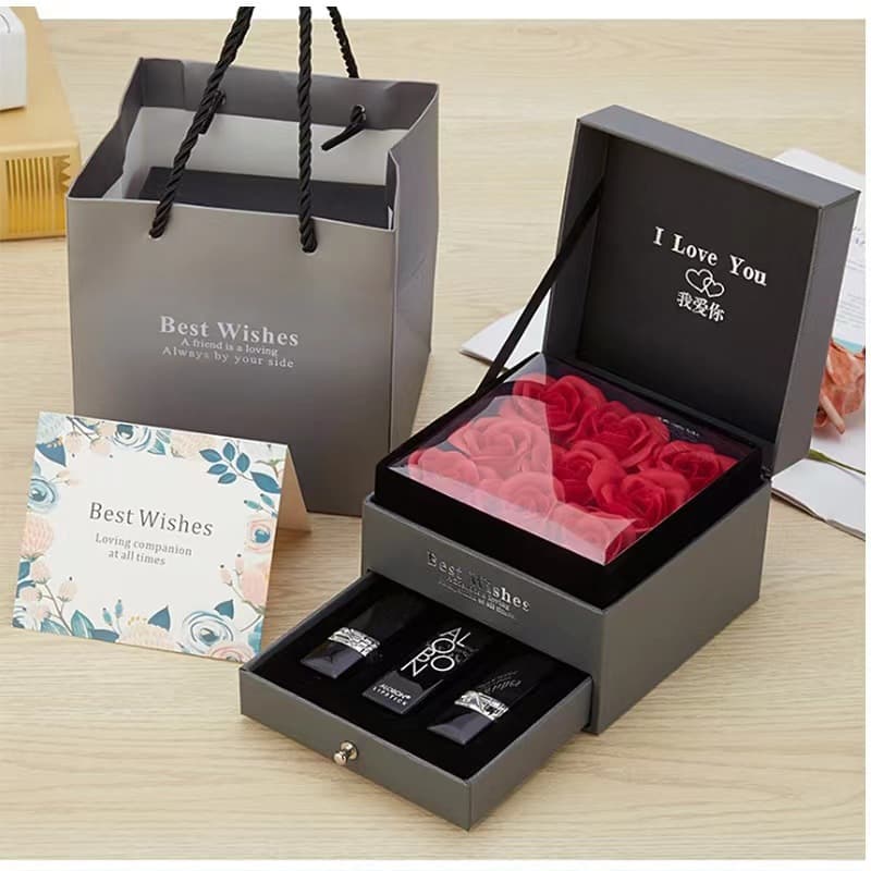 County Chen jewelry box necklace gift box a generation of jewelry box ring earrings bow color retention box