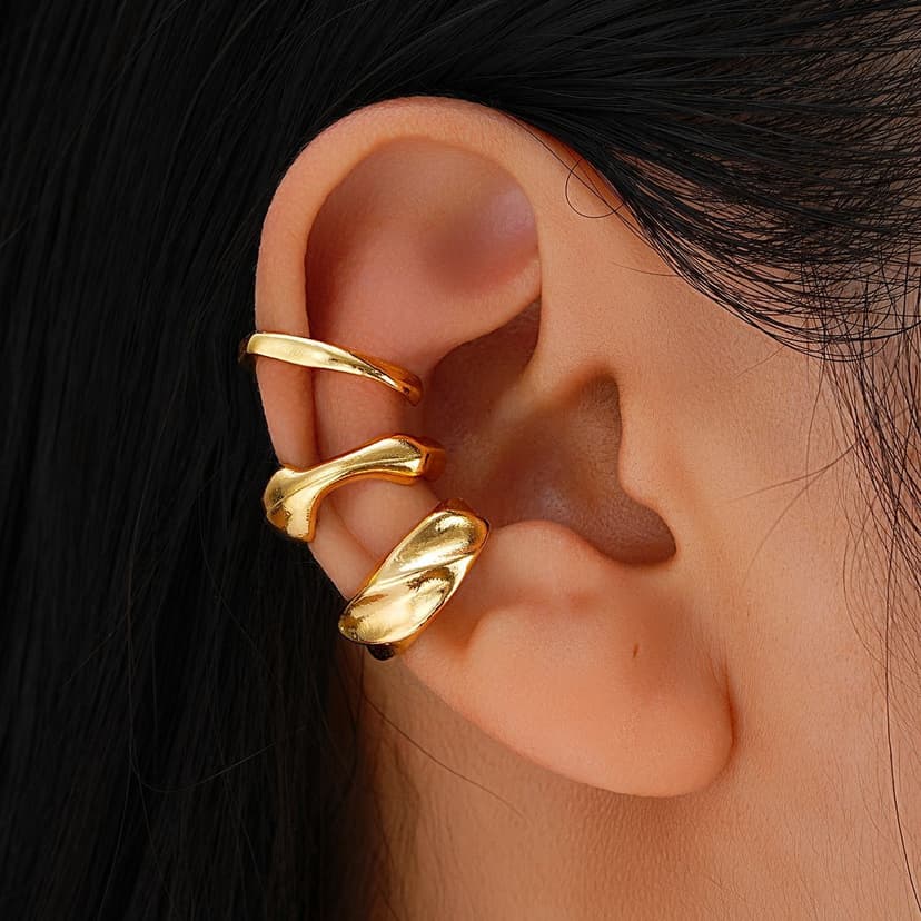 Cross-Border New Style Simple Irregular Line Ear Clip Set Three-Piece Set Fashionable and Versatile Niche Design Earrings Wholesale