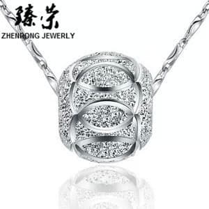 Women's clavicle chain copper silver plated shipping beads European and American jewelry wholesale vintage necklace pendant