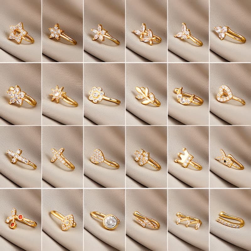 Lightning Love Non-perforated Crown Foreign Trade U-shaped Nose Nail Nail European and American Cross-border Jewelry Amazon Micro-inlaid Zircon