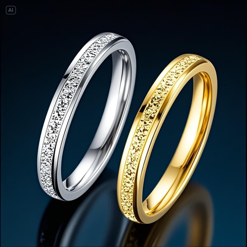 2MM frosted titanium steel ring fashion European and American light luxury stainless steel ring cross-border fashion jewelry does not fade