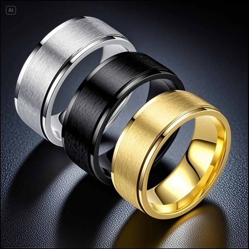 Cross-border stainless steel ring women's non-fading cold wind ring 8mm ring Europe and the United States cross-border wide-faced fashion jewelry