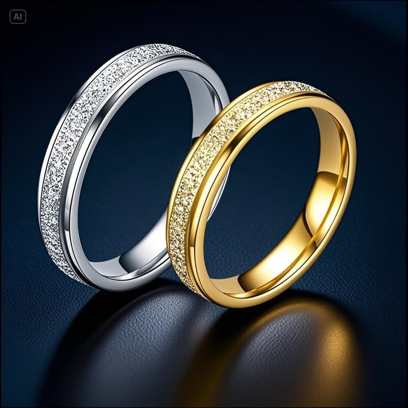 Stainless Steel Ring Women's Cross-border Ins Style Ring Frosted Ring High-grade Light Luxury Titanium Steel Color-free Hand Jewelry