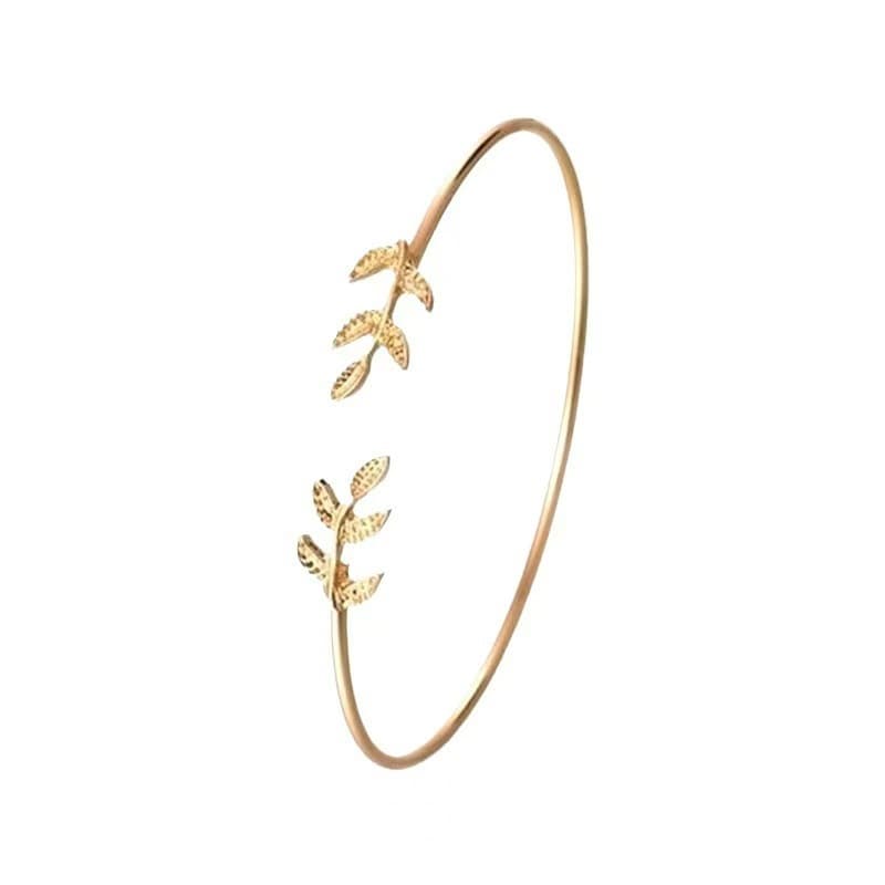 European and American Foreign Trade Leaf Bracelet Opening Adjustable Leaf Simple Niche Wish Cross-Border Hand Jewelry Manufacturer Wholesale