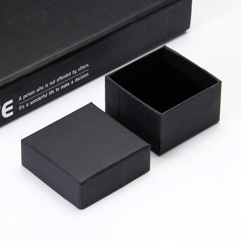 Factory wholesale simple generous gift square ring bracelet necklace box Korean black jewelry box wholesale