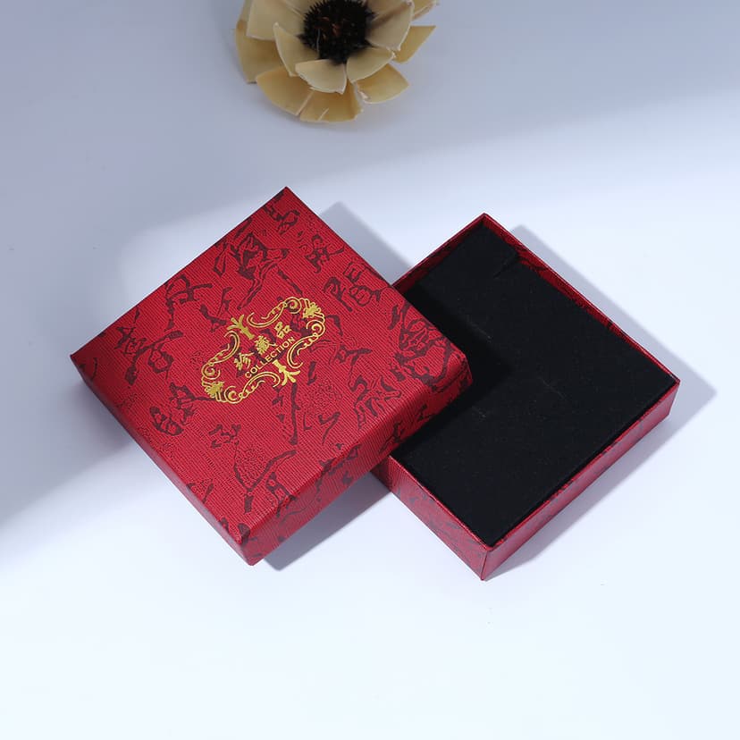 Retro bronzing logo calligraphy jewelry parts storage box senior gift packaging gift box jewelry box wholesale