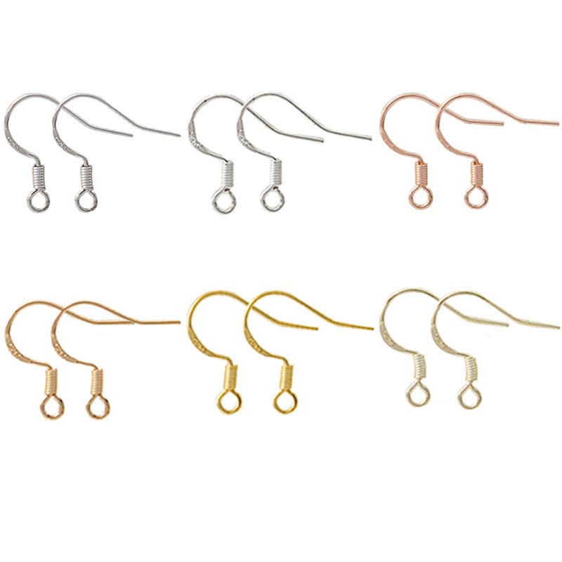 S925 Silver Spring Basic Ear Hook DIY Jewelry Accessories Handmade Ear Wire Earrings Tassel Earrings Accessories Wholesale