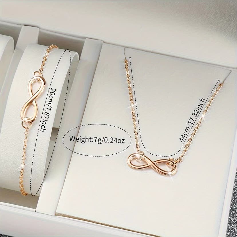 European and American New Creative Simple Fashion All-match Temperament Ladies suit Jewelry Necklace Bracelet Two-piece in stock